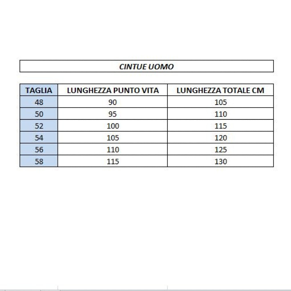 Cintura uomo